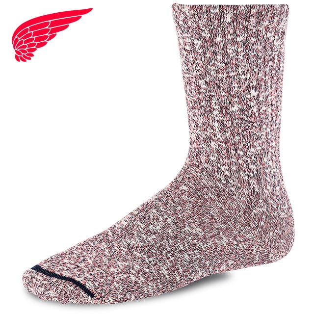 レッドウィング REDWING コットンブレンド マールラグクルー 3色糸 [97661/67657] COTTON BLEND MARL RAGG CREW / 3 COLOR YARNS メンズ 靴下 ブーツソックス Made in USA red wing HOT-BURGUNDY/NAVY/WHITE 【メール便配送】 正規取扱店