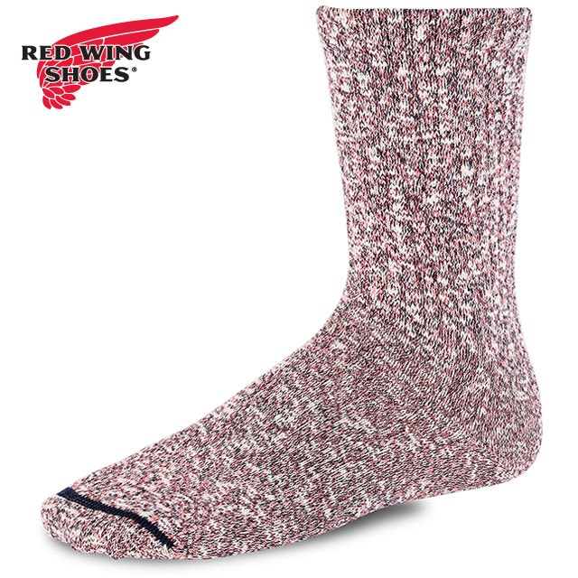 レッドウィング REDWING コットンブレンド マールラグクルー 3色糸 [97661/67657] COTTON BLEND MARL RAGG CREW / 3 COLOR YARNS メンズ 靴下 ブーツソックス Made in USA red wing HOT-BURGUNDY/NAVY/WHITE 【メール便配送】 正規取扱店