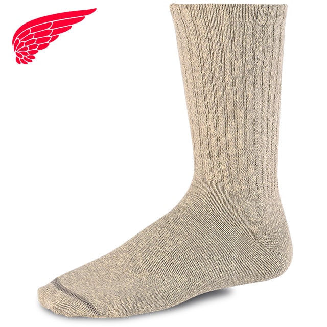 レッドウィング REDWING コットンブレンド マールラグクルー 後染め [97669/97658] COTTON BLEND MARL RAGG CREW / OVER-DYED メンズ 靴下 ブーツソックス Made in USA red wing CREAM/COFFEE 【メール便配送】 正規取扱店