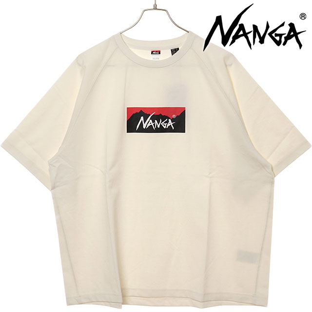 ナンガ NANGA エコハイブリッド ボックスロゴ ルーズフィットTシャツ [N2500-1M025Z SS25] ECO HYBRID BOX LOGO LOOSE FIT TEE メンズ トップス 半袖 アウトドア WHT 正規取扱店