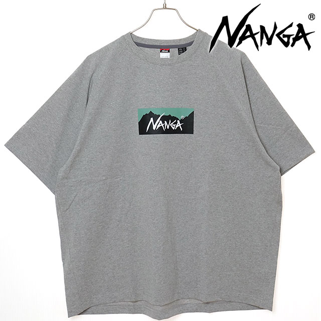 ナンガ NANGA エコハイブリッド ボックスロゴ ルーズフィットTシャツ [N2500-1M025Z SS25] ECO HYBRID BOX LOGO LOOSE FIT TEE メンズ トップス 半袖 アウトドア L.GRY 正規取扱店