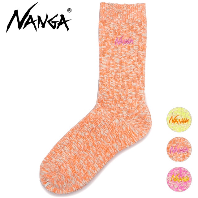ナンガ NANGA カラースラブヤーン 3/4 ソックス [N2502-3H314Z SS25] COLOR SLAB YARN 3/4 SOCKS メンズ・レディース 靴下 クルー丈 ネオンカラー 【メール便配送】 正規取扱店