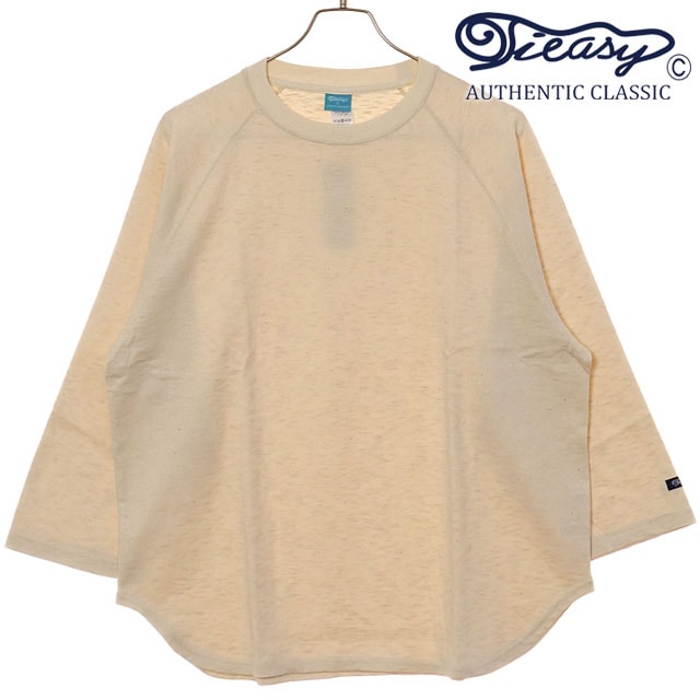 【SALE】ティージー Tieasy HDCS ライトラグラン 3/4 クルーネックTシャツ [te001LT-CR34 SS25] HDCS LIGHT RAGLAN 3/4 CREW-T メンズ トップス 七分袖 日本製 オーガニックコットン NATURAL 【メール便配送】 正規取扱店【ts】