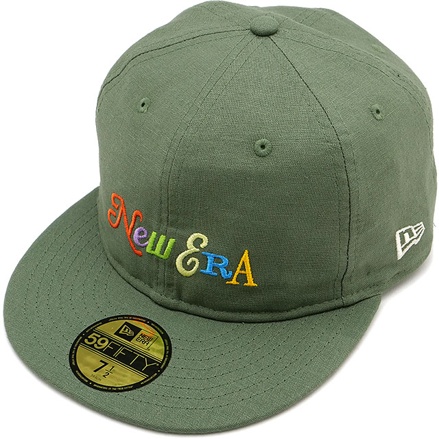 ニューエラ キャップ NEW ERA CAP [14388816 SS25] 59FIFTY COTTON FLAX メンズ・レディース 帽子 綿麻素材 ミリタリーグリーン 正規取扱店