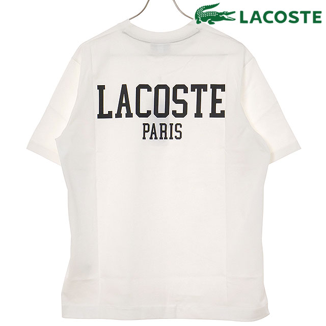 ラコステ LACOSTE バックプリントベーシックTシャツ [TH4705-99-70V SS25] BACK PRINT BASIC T-SHIRT メンズ トップス 半袖Tee WHITE 【メール便配送】 正規取扱店