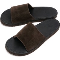 【SALE】ブルーオーバー blueover レザーサンダル フォスコ2 ベロア [SS25] fosco 2 Velour メンズ 靴 日本製 フラットサンダル ぺたんこサンダル ブラウン/ブラック