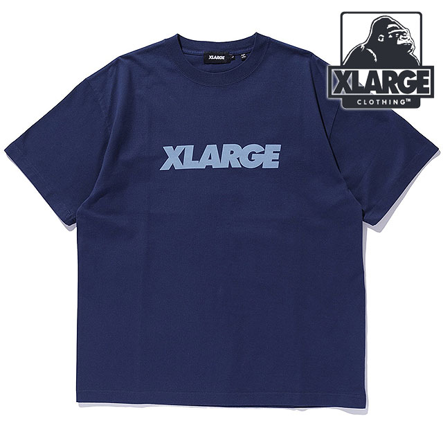 エクストララージ XLARGE スタンダードロゴ ショートスリーブTシャツ [101252011011 SU25] STANDARD LOGO S/S TEE メンズ x-large エックスラージ トップス カットソー 半袖 NAVY 【メール便配送】 正規取扱店