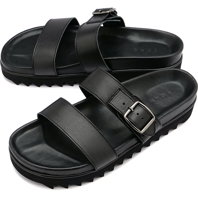 【返品送料無料】ヨーク YOAK レザーサンダル ジェレミー [388565-02] JEREMY メンズ 日本製 ビブラムシャークソール BLACK 黒 ブラック系 正規取扱店