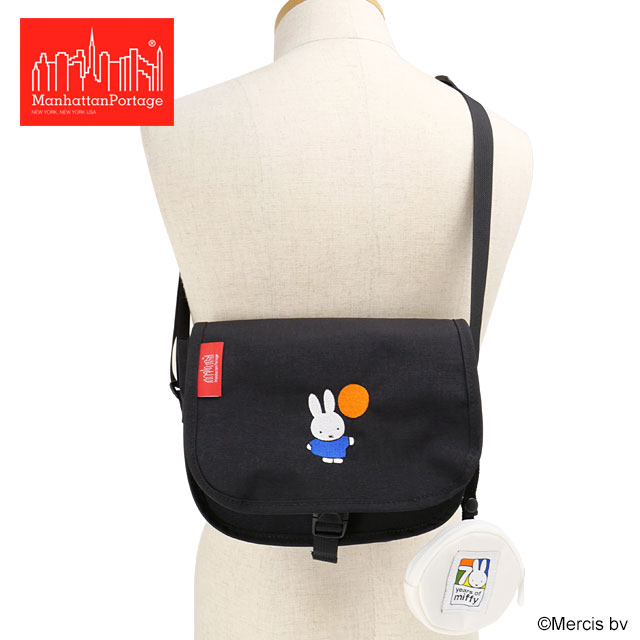 コラボ マンハッタンポーテージ Manhattan Portage ST. マークス ショルダーバッグ バックポケット 500Dコーデュラ ミッフィー 70周年 [MP1426BPMF70 SS25] ST. MARK’S SHOULDER BAG MIFFY 70TH メンズ・レディース 鞄 メッセンジャー 記念ポーチ付き Black 正規取扱店