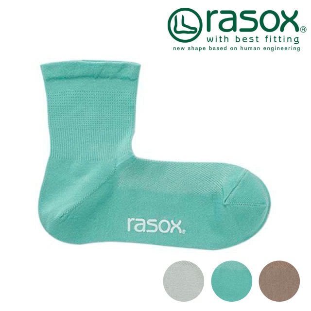 ラソックス rasox ファインクール・ミッド [CA221LC01 SS25] メンズ・レディース 靴下 日本製 ミッド丈ソックス 接触冷感 【メール便配送】 正規取扱店