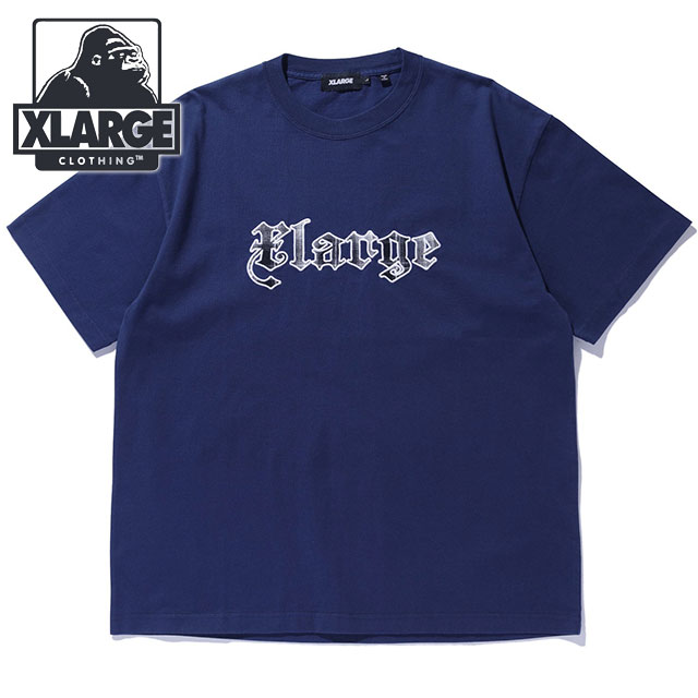 エクストララージ XLARGE パッチドロゴ ショートスリーブTシャツ [101252011052 SS25SPOT] PATCHED LOGO S/S TEE メンズ x-large エックスラージ カットソー 半袖 NAVY 【メール便配送】
