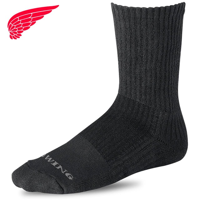 レッドウィング REDWING クッションクルー [97243/97647] CUSHION CREW メンズ 靴下 ブーツソックス Made in USA red wing BLACK 【メール便配送】 正規取扱店