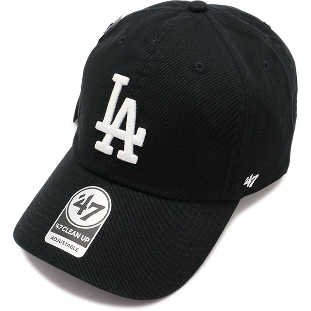 フォーティーセブン '47 キャップ クリーンナップ ロサンゼルス・ドジャース [14751223] '47 CLEAN UP DODGERS メンズ・レディース 帽子 MLB サイズ調整可能 BLACK 正規取扱店