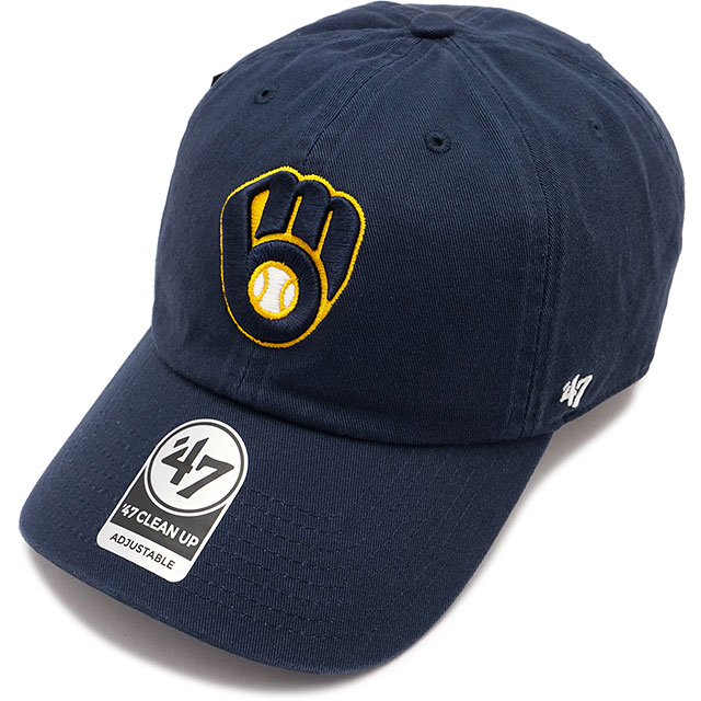 フォーティーセブン '47 キャップ クリーンナップ ミルウォーキー・ブリュワーズ [14751196] '47 CLEAN UP BREWERS メンズ・レディース 帽子 MLB サイズ調整可能 NAVY 正規取扱店