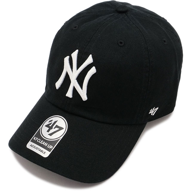 フォーティーセブン '47 キャップ クリーンナップ ニューヨーク・ヤンキース [14751191] '47 CLEAN UP YANKEES メンズ・レディース 帽子 MLB サイズ調整可能 BLACK 正規取扱店