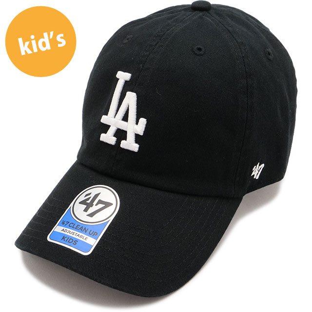 フォーティーセブン '47 キャップ キッズ クリーンナップ ロサンゼルス・ドジャース [14751050] Kids '47 CLEAN UP DODGERS 男の子・女の子 帽子 子供 ユースサイズ MLB サイズ調整可能 BLACK 正規取扱店