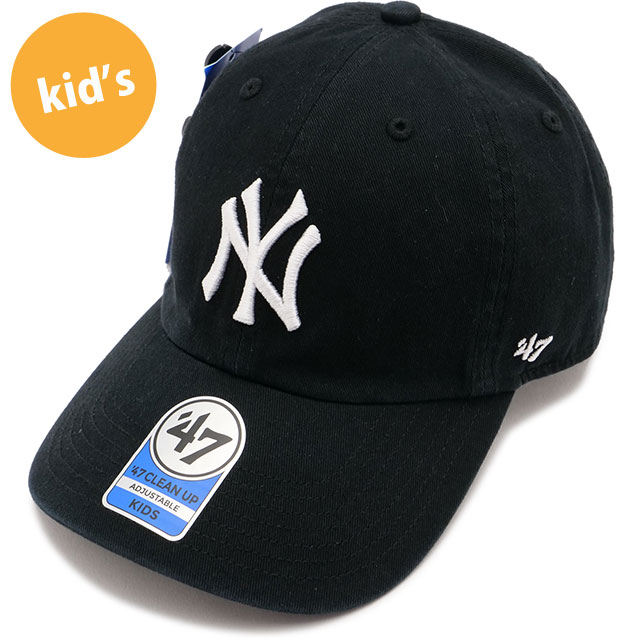 フォーティーセブン '47 キャップ キッズ クリーンナップ ニューヨーク・ヤンキース [14751044] Kids '47 CLEAN UP YANKEES 男の子・女の子 帽子 子供 ユースサイズ MLB サイズ調整可能 BLACK 正規取扱店