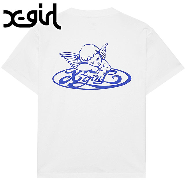 エックスガール X-girl エンジェルロゴ ショートスリーブTシャツ [105252011036 SU25] ANGEL LOGO S/S TEE レディース トップス 半袖 xgirl WHITE ホワイト 白 【メール便配送】 正規取扱店