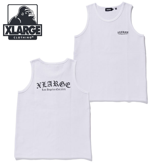 エクストララージ XLARGE オールドイングリッシュ ワッフルタンクトップ [101252013007 SU25] OLD ENGLISH WAFFLE TANK TOP メンズ x-large エックスラージ インナー ノースリーブ WHITE 【メール便配送】