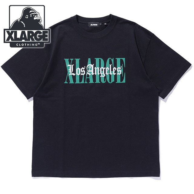 エクストララージ XLARGE オーバーラップ ロゴ ショートスリーブTシャツ [101252011026 SU25] OVERLAP LOGO S/S TEE メンズ 半袖 ロゴティー BLACK 【メール便配送】