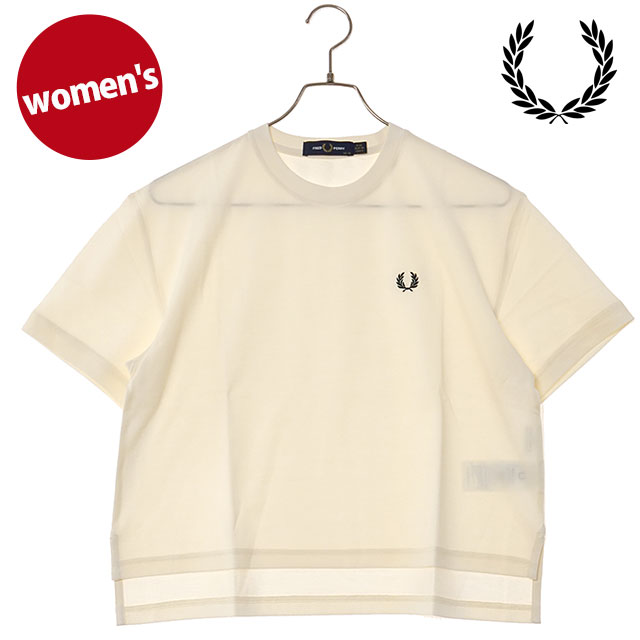 フレッドペリー FRED PERRY ピケ Tシャツ [G9184-560 SS25Q2] PIQUE T-SHIRT レディース トップス 半袖 鹿の子 ECRU 【メール便配送】 正規取扱店
