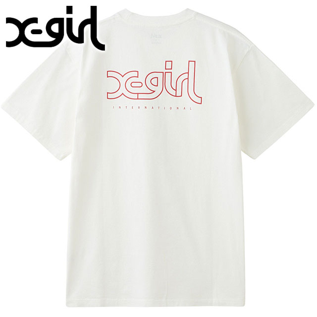 早い者勝ち X-GIRL WORLD MAP L/S TEE メンズライクでカッコイイ