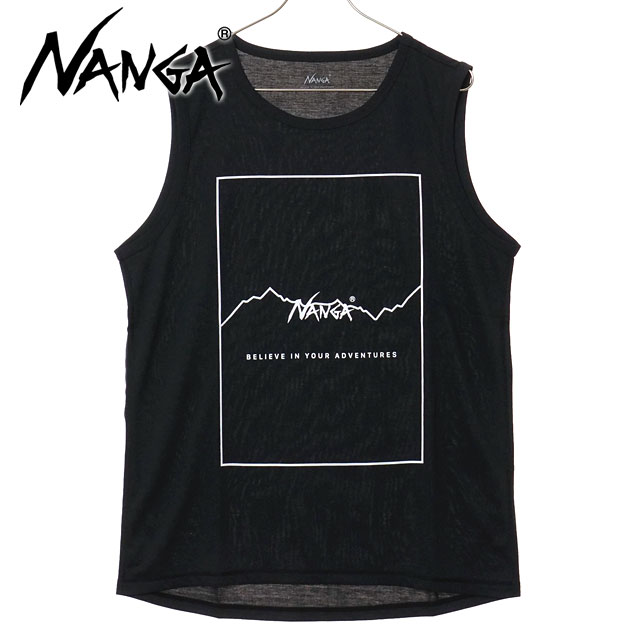 ナンガ NANGA ドライミックスフレームロゴタンクトップ [N2500-1Y510A SS25] DRY MIX FRAME LOGO T/T メンズ トップス ノースリーブ インナー BLK 【メール便配送】 正規取扱店