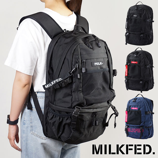【即】ミルクフェド MILKFED. レディース ネオ エンブロイダリー ビッグ バックパック バー NEO EMBROIDERY BIG BACKPACK BAR リュックサック デイパック スクバ 通学 [03192048]【e】 ミルクフェド MILKFED. レディース ネオ エンブロイダリー ビッグ