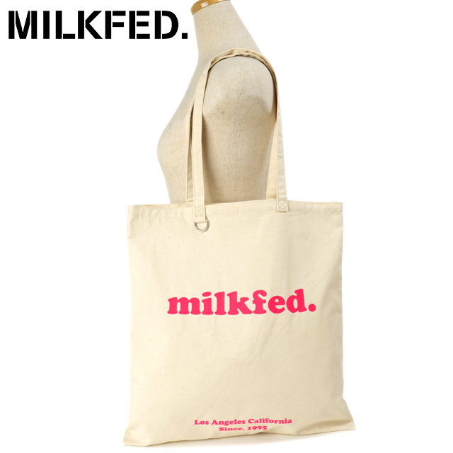 ミルクフェド MILKFED. フラット ライト トート クーパー ウィロゴ [103223053005 FW24] FLAT LIGHTTOTE COOPER OUI LOGO レディース 鞄 キャンバストート 大きめ WHITE 正規取扱店