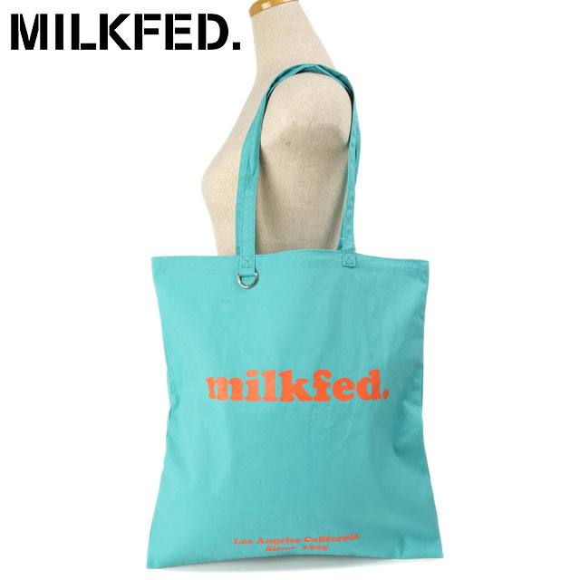 ミルクフェド MILKFED. フラット ライト トート クーパー ウィロゴ [103223053005 FW24] FLAT LIGHTTOTE COOPER OUI LOGO レディース 鞄 キャンバストート 大きめ LtGREEN 正規取扱店