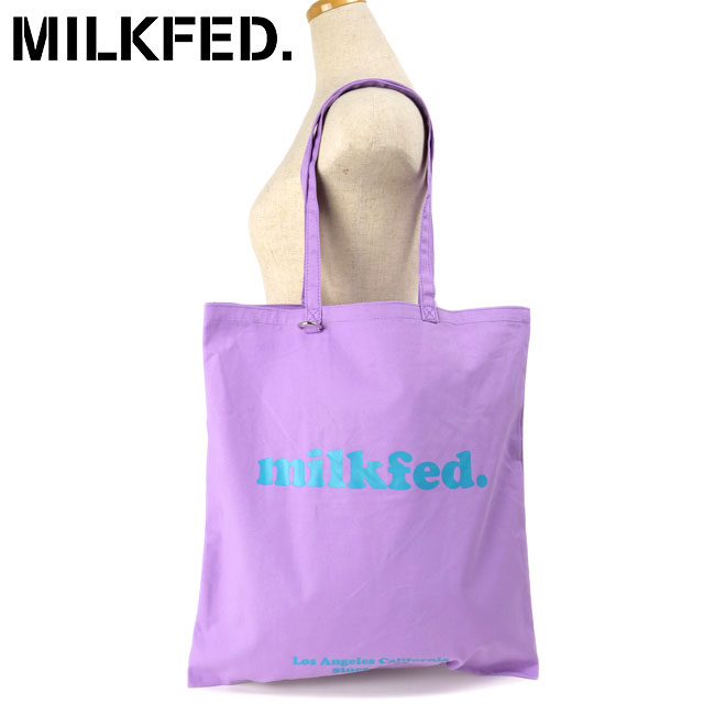 ミルクフェド MILKFED. フラット ライト トート クーパー ウィロゴ [103223053005 FW24] FLAT LIGHTTOTE COOPER OUI LOGO レディース 鞄 キャンバストート 大きめ LtPURPLE 正規取扱店