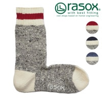 ラソックス rasox 靴下 スラブライン・クルー [CA240CR06 FW24] メンズ・レディース 日本製 杢柄 クルーソックス 【メール便配送】 正規取扱店|rasox（ラソックス 靴下）