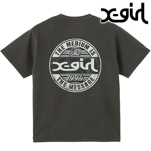 エックスガール X-girl ピグメント ディストレスドサイクルロゴ