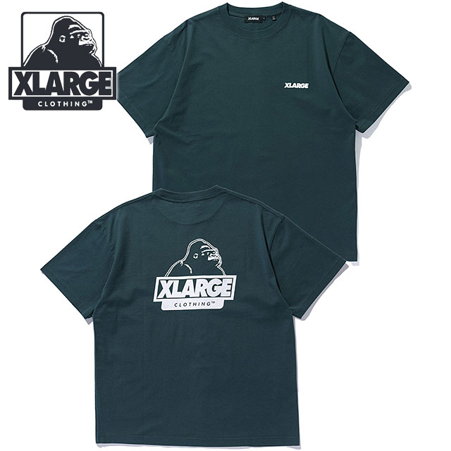 エクストララージ XLARGE スランテッドOG ショートスリーブTシャツ [101253011001 FW25] SLANTED OG S/S TEE メンズ トップス 半袖 GREEN 【メール便配送】 正規取扱店