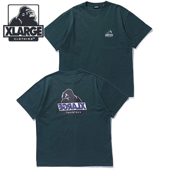 エクストララージ XLARGE バックサイドOG ショートスリーブTシャツ [101253011002 FW25] BACKSIDE OG S/S TEE メンズ トップス 半袖 GREEN 【メール便配送】 正規取扱店