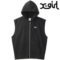 エックスガール X-girl ディストレスサークルロゴ ジップアップスウェットベスト [105253021009 FW25] DISTRESSED CIRCLE LOGO ZIP UP SWEAT V