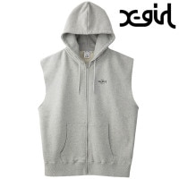 エックスガール X-girl ディストレスサークルロゴ ジップアップスウェットベスト [105253021009 FW25] DISTRESSED CIRCLE LOGO ZIP UP SWEAT V
