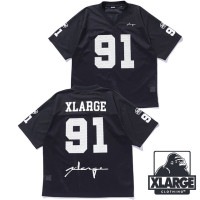 ȥ顼 XLARGE ǥȡ եåȥܡ른㡼 [101253013001 FW25] DISTORTION FOOTBALL JERSEY  ȥåץ Ⱦµ ॷ BLACK 谷Ź