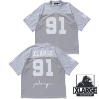 ȥ顼 XLARGE ǥȡ եåȥܡ른㡼 [101253013001 FW25] DISTORTION FOOTBALL JERSEY  ȥåץ Ⱦµ ॷ GREY 谷Ź