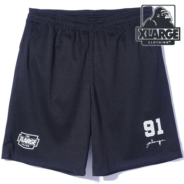 エクストララージ XLARGE ディストーション メッシュイージーショーツ [101253031004 FW25] DISTORTION MESH EASY SHORTS メンズ 短パン ハーフパンツ BLACK