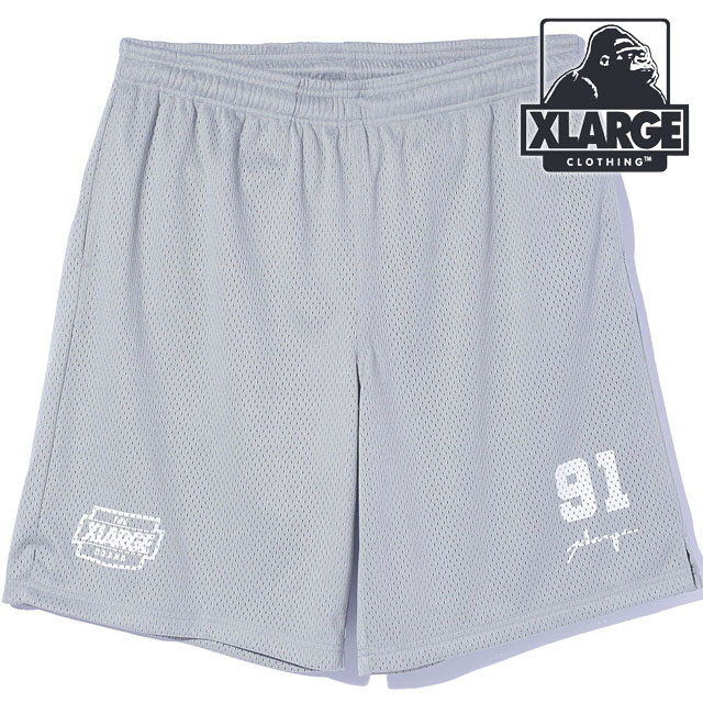 エクストララージ XLARGE ディストーション メッシュイージーショーツ [101253031004 FW25] DISTORTION MESH EASY SHORTS メンズ 短パン ハーフパンツ GREY