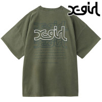 エックスガール X-girl オーバープリントミルズロゴ ショートスリーブビッグティードレス [105253041006 FW25] OVER PRINT MILLS LOGO S/S BIG TEE