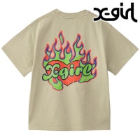 エックスガール X-girl ファイヤーハートロゴ ショートスリーブティー [105253011010 FW25] FIRE HEART LOGO S/S TEE レディース Xgirl トップス 半