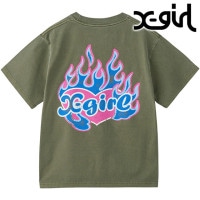 エックスガール X-girl ファイヤーハートロゴ ショートスリーブティー [105253011010 FW25] FIRE HEART LOGO S/S TEE レディース Xgirl トップス 半