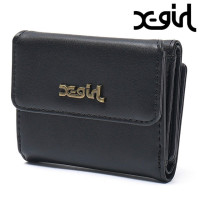 エックスガール X-girl ミルズロゴフェイクレザー ミニウォレット [105253054012 FW25] MILLS LOGO FAUX LEATHER MINI WALLET レディース Xg