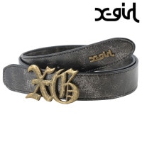 エックスガール X-girl XGエンブレムベルト [105253054015 FW25] XG EMBLEM BELT レディース Xgirl 小物 バックルベルト フェイクレザー GOLD 正規取