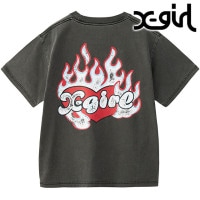 エックスガール X-girl ファイヤーハートロゴ ショートスリーブティー [105253011010 FW25] FIRE HEART LOGO S/S TEE レディース Xgirl トップス 半