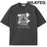 ミルクフェド MILKFED. タイガーショートスリーブティー [103253011005 FW25] TIGER S/S TEE レディース トップス 半袖Tシャツ CHARCOAL 【メール便配送