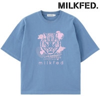 ミルクフェド MILKFED. タイガーショートスリーブティー [103253011005 FW25] TIGER S/S TEE レディース トップス 半袖Tシャツ BLUE 【メール便配送】 正規