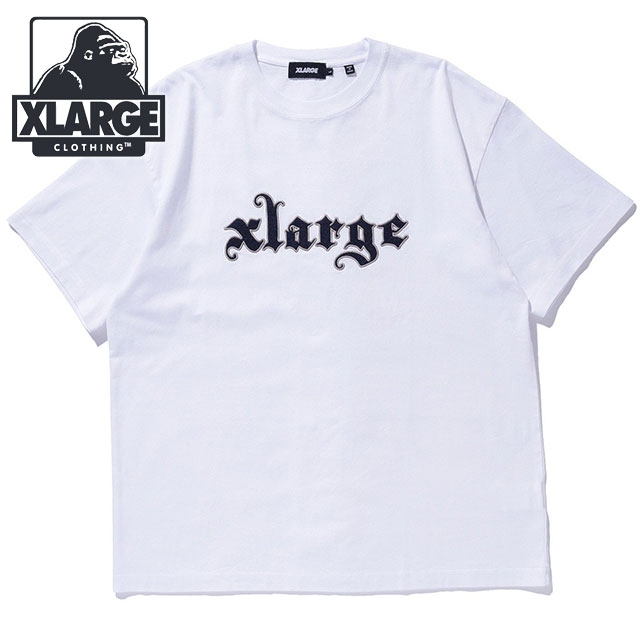 エクストララージ XLARGE パッチドロゴ ショートスリーブTシャツ [101253011016 FW25] PATCHED LOGO S/S TEE メンズ 半袖 WHITE 【メール便配送】